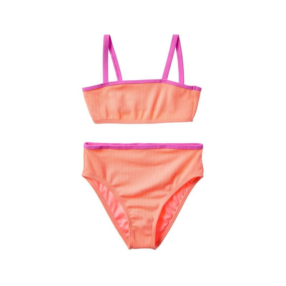 Beach Lingo Girls  2Pc Bandeau Bra & High Waist Bottom Set, Pink